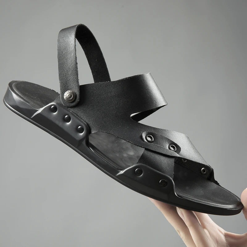 

Босоножки мужские с открытым носком, модные повседневные шлепанцы, дышащие сандалии с мягкой подошвой, универсальные, лето 2020