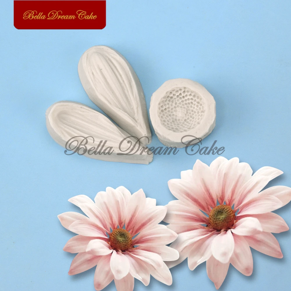 3pcs Mini Daisy Flower Veiner Silicone Mold For DIY Handmade Fondant Petal Clay Gumpaste Mould Cake Decorating Tools Bakeware images - 6