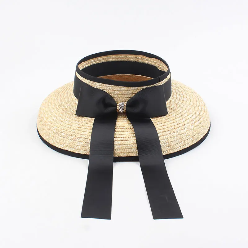 2020 Summer Fashion Ladies Hats Women Straw Hat Visors Large Brim Bowknot Ribbon Adjustable Sun Beach Holiday Chapeau Cap | Аксессуары