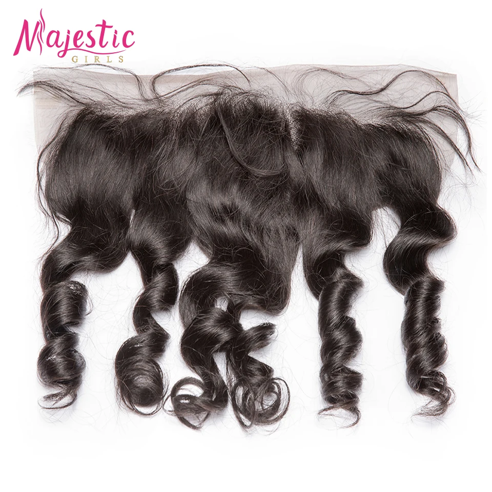 

Majestic Girls OneCut Hair Loose Wave Frontal Human Hair Natural Color 13x4 Loose Wave Lace Frontal Human Hair Frontal Closure