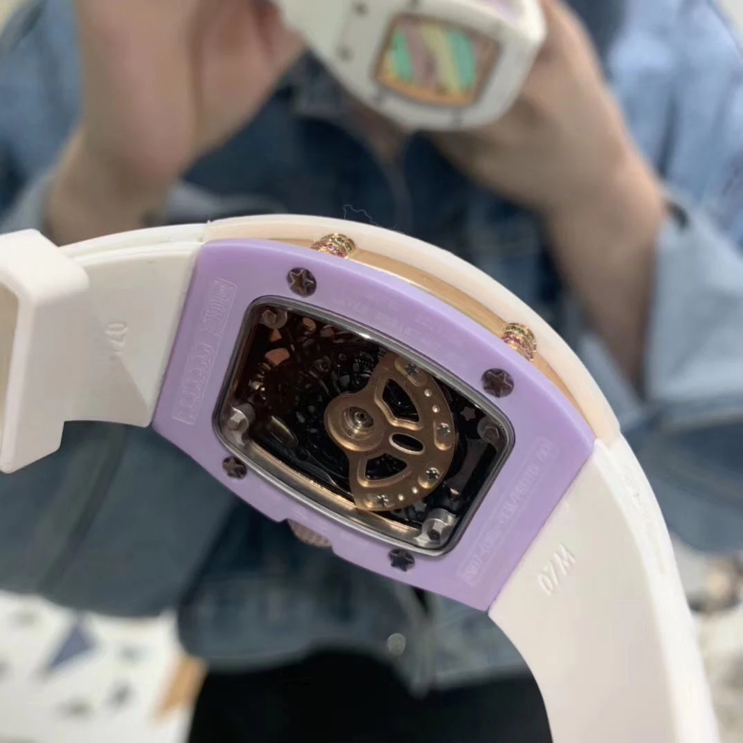 

Luxury Brand New Women Lady Girl Automatic Mechanical Sapphire White Ceramic Rubber Stainless Steel BonBon Watches Luminous 32mm