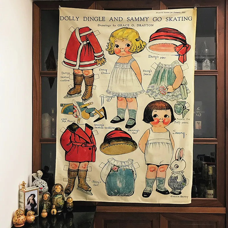 

Скандинавская ткань Cutelife, эстетический детский гобелен, красивое украшение для комнаты и девочки, искусство детской квартиры, Большой Наст...