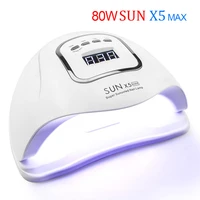 80w uv led nail dryer 45leds nail lamp for all types gel nail curing nail polish with infrared sensing lcd display manicure lamp