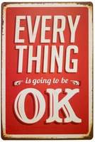 every is going to be ok retro vintage bar metal tin sign poster style wall art pub bar decor 12 x8