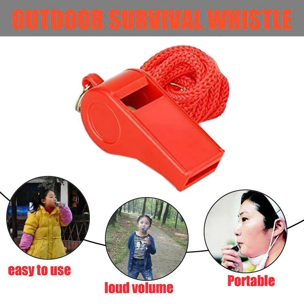 

1Pcs Colorful Durable Whistle Lanyard Emergency Loud Sound Whistle basketball Football Soccer Sports Referee Aluminum Alloy
