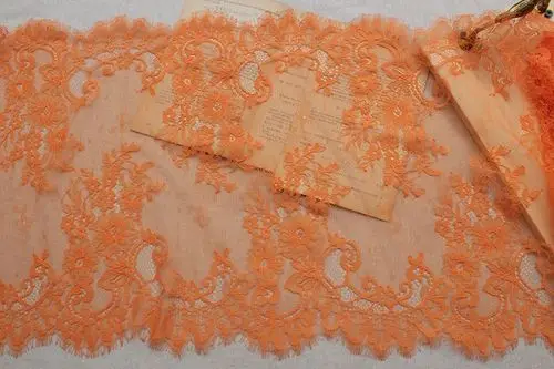 orange 14 цветов на выбор высококачественные ресницы кружевная отделка ручной работы одежда занавес швейная ткань RS2653 - Цвет: orange