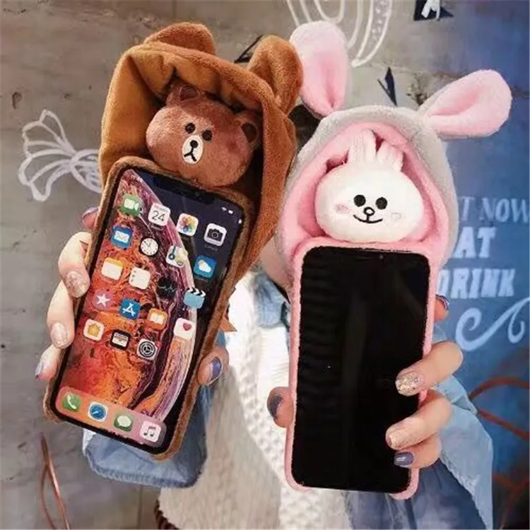 Meitu fashion warm cartoon hat plush soft shell phone case for M4 / M6 M8 T8 T9 | Mobile Phone Cases &amp Covers