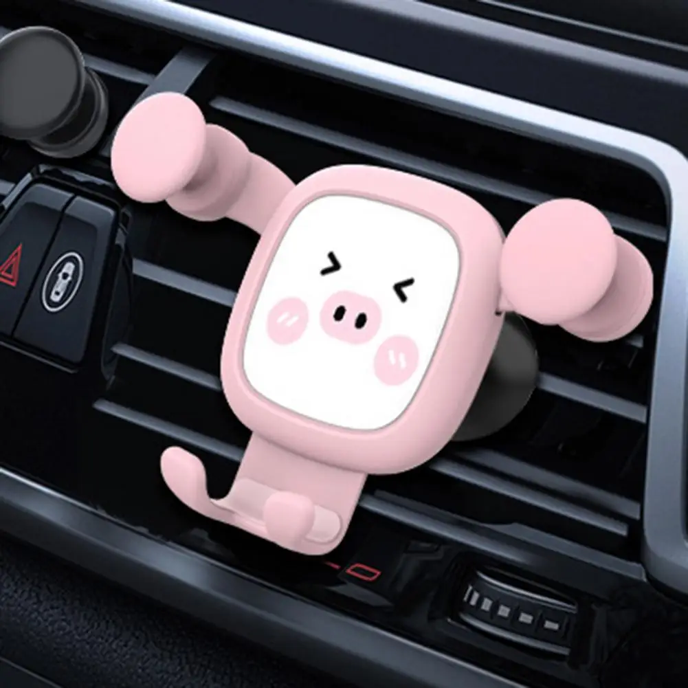 

Car Phone Holder Universal 360 Degree Rotation Cartoon Cute Pig Car Air Vent Gravity Phone Stand for Driving