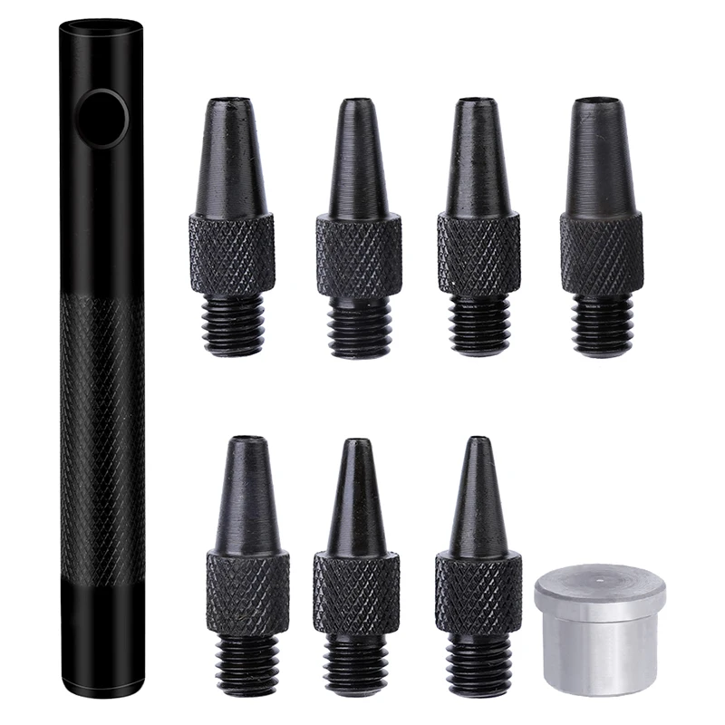 

RORGETO Replaceable Belt Punch Hole Punch Set Round Leather Craft DIY Tool 2-5mm Hole Punching Thonging Chisel Craft Tools