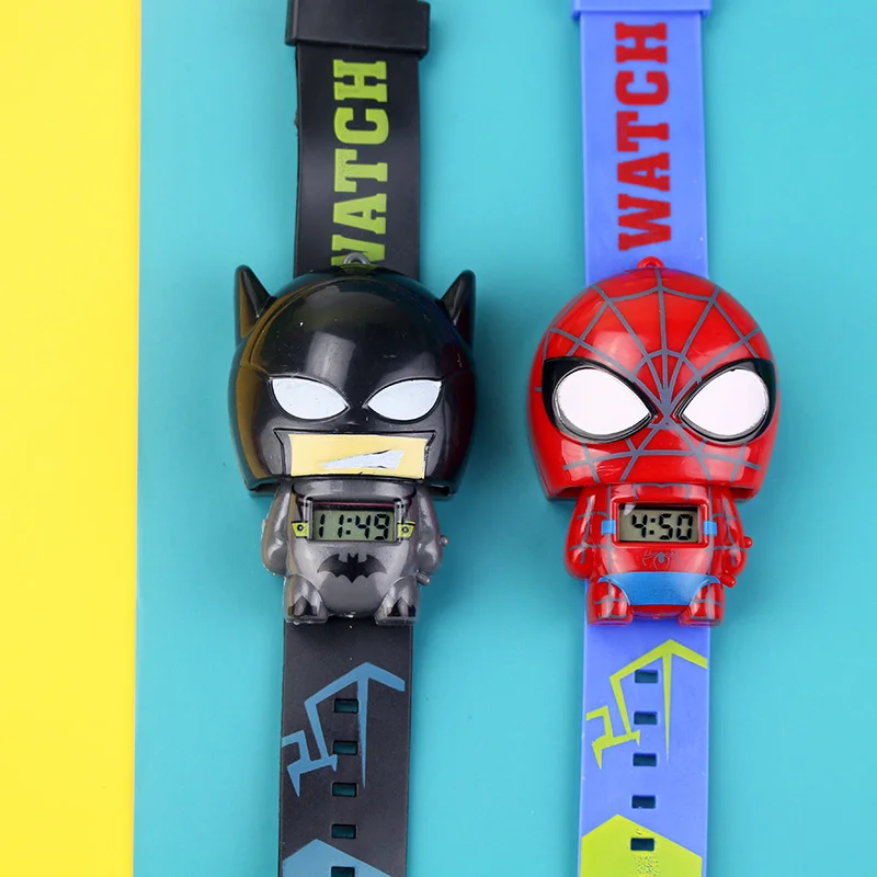 

New Electronic Rubber Type Children's Watch Telescopic Deformation Super Hero Kids Watches For Boys Girl Student Wristwatch
