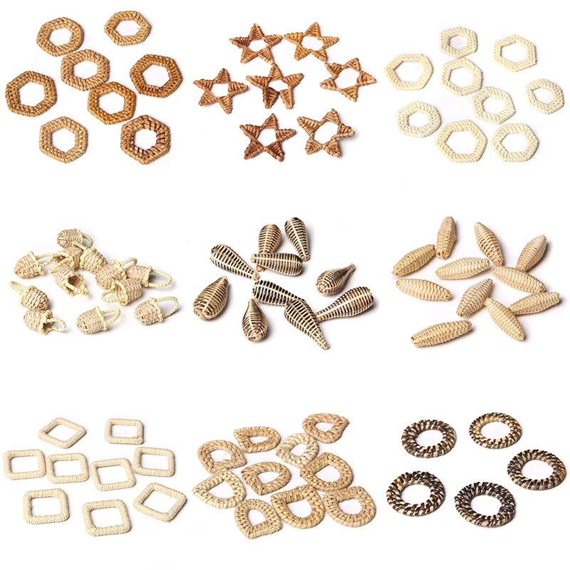 Серьги из ротанга неправильной формы очаровательные ювелирные изделия