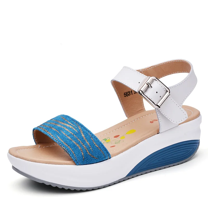 

Wedges Shoes For Women Sandals High Heels Summer Shoes Real Leather Sandals 2019 Flop Chaussures Femme Platform Sandals New