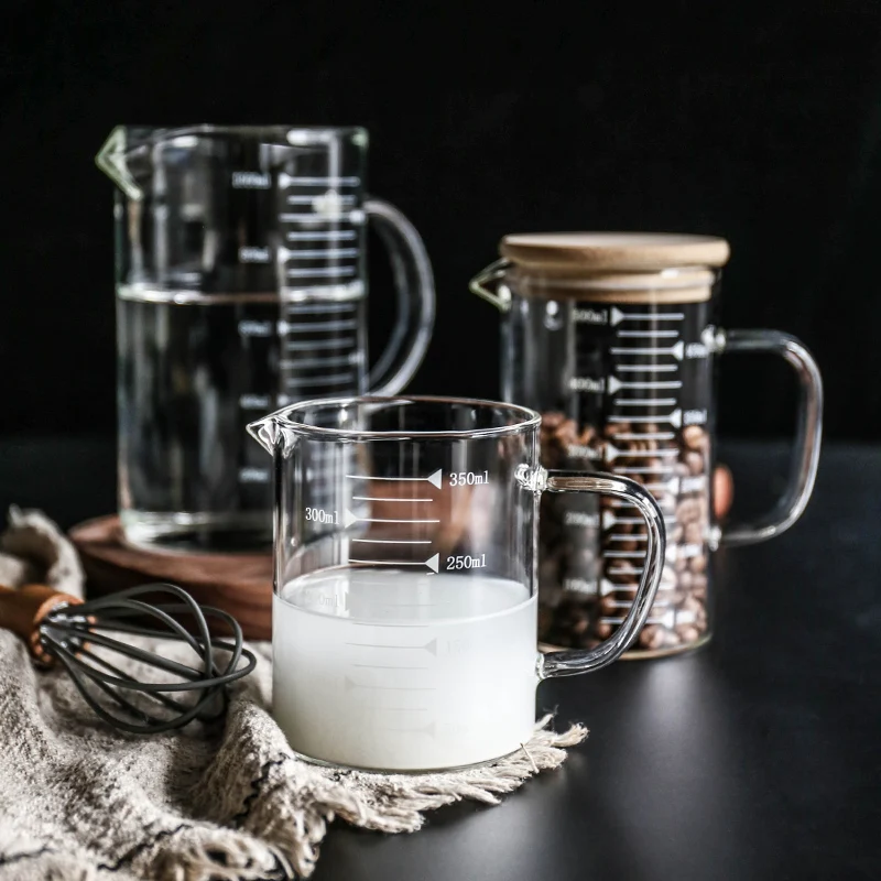 1000 мл Высококачественная стеклянная измерительная кружка с ясным масштабом