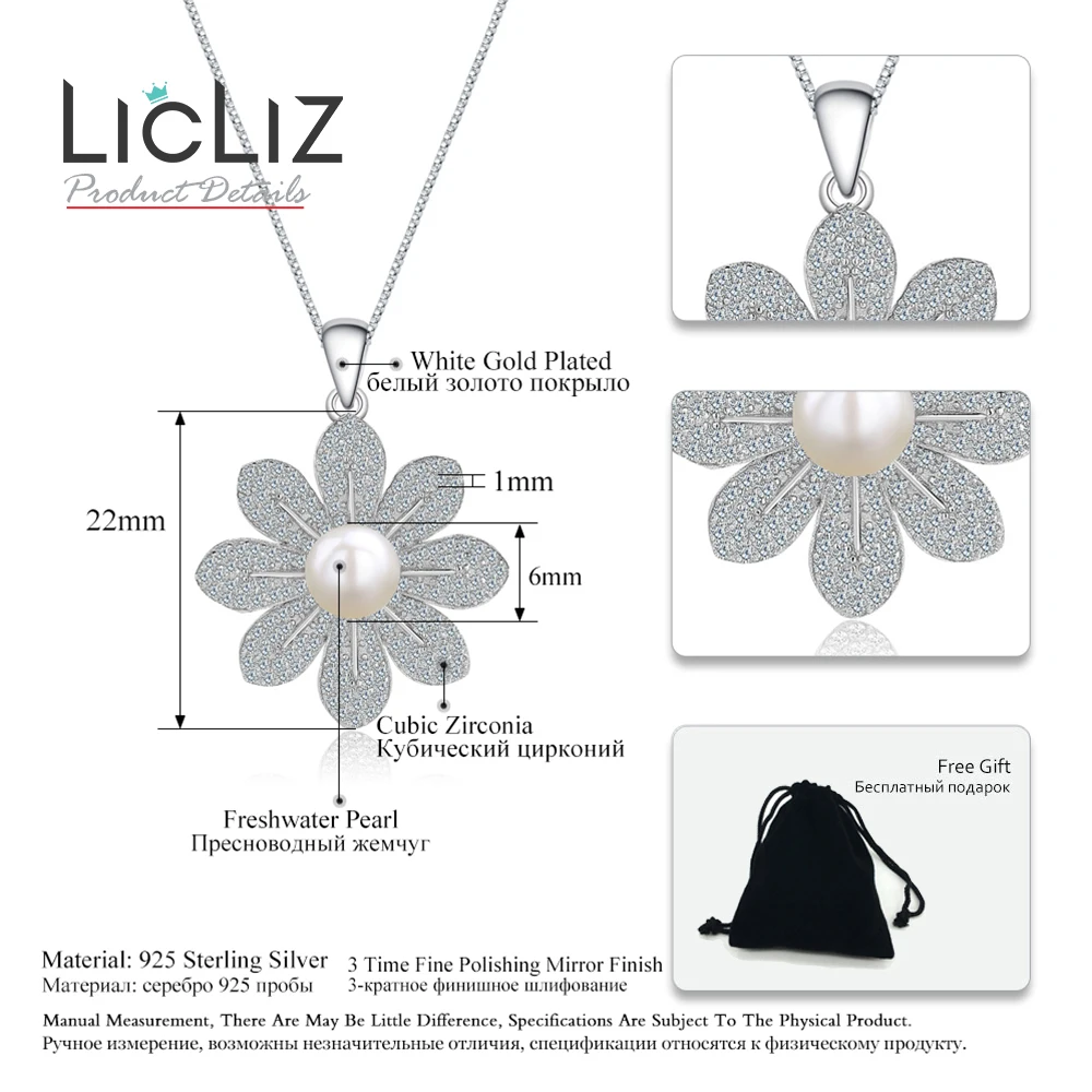 Женский кулон из серебра 925 пробы с пресноводным жемчугом|pendant woman|pendant 925pendant flower |