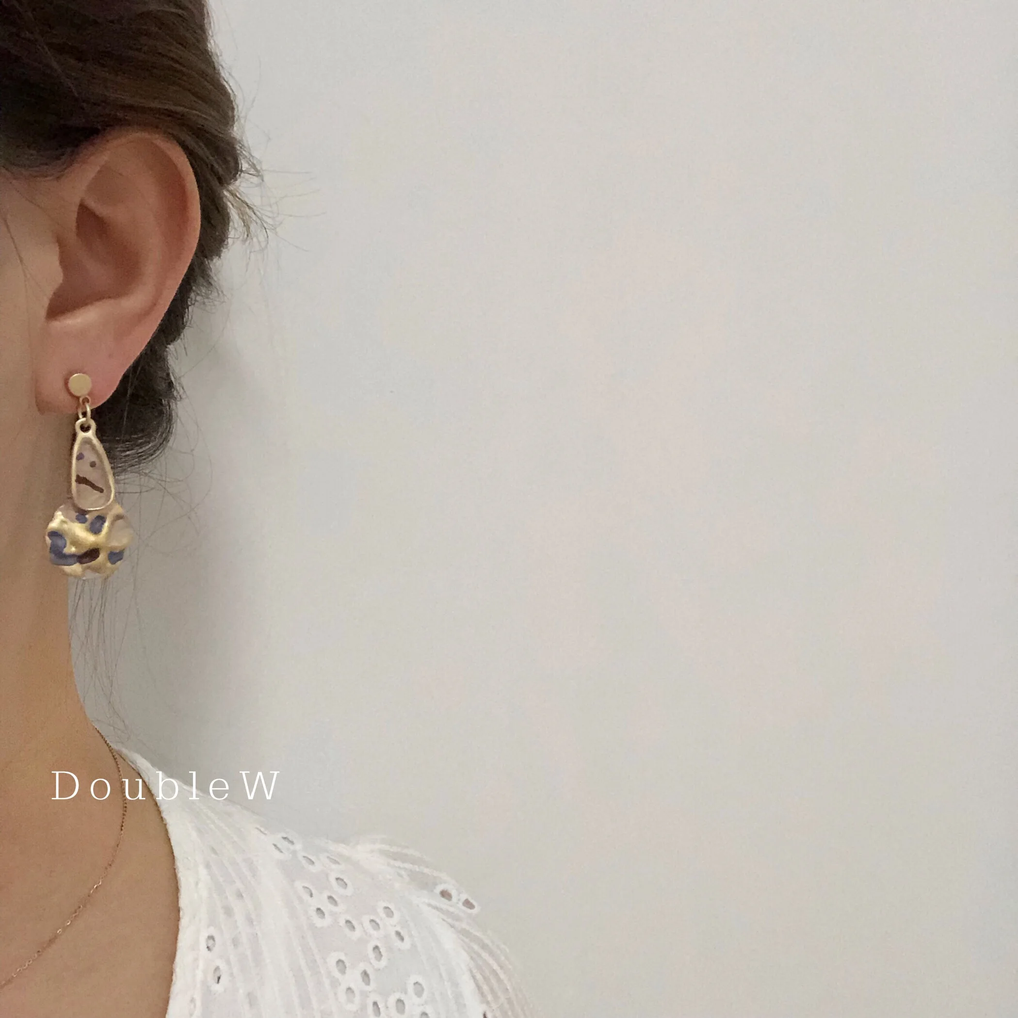 Корейские винтажные геометрические металлические висячие серьги с ручной