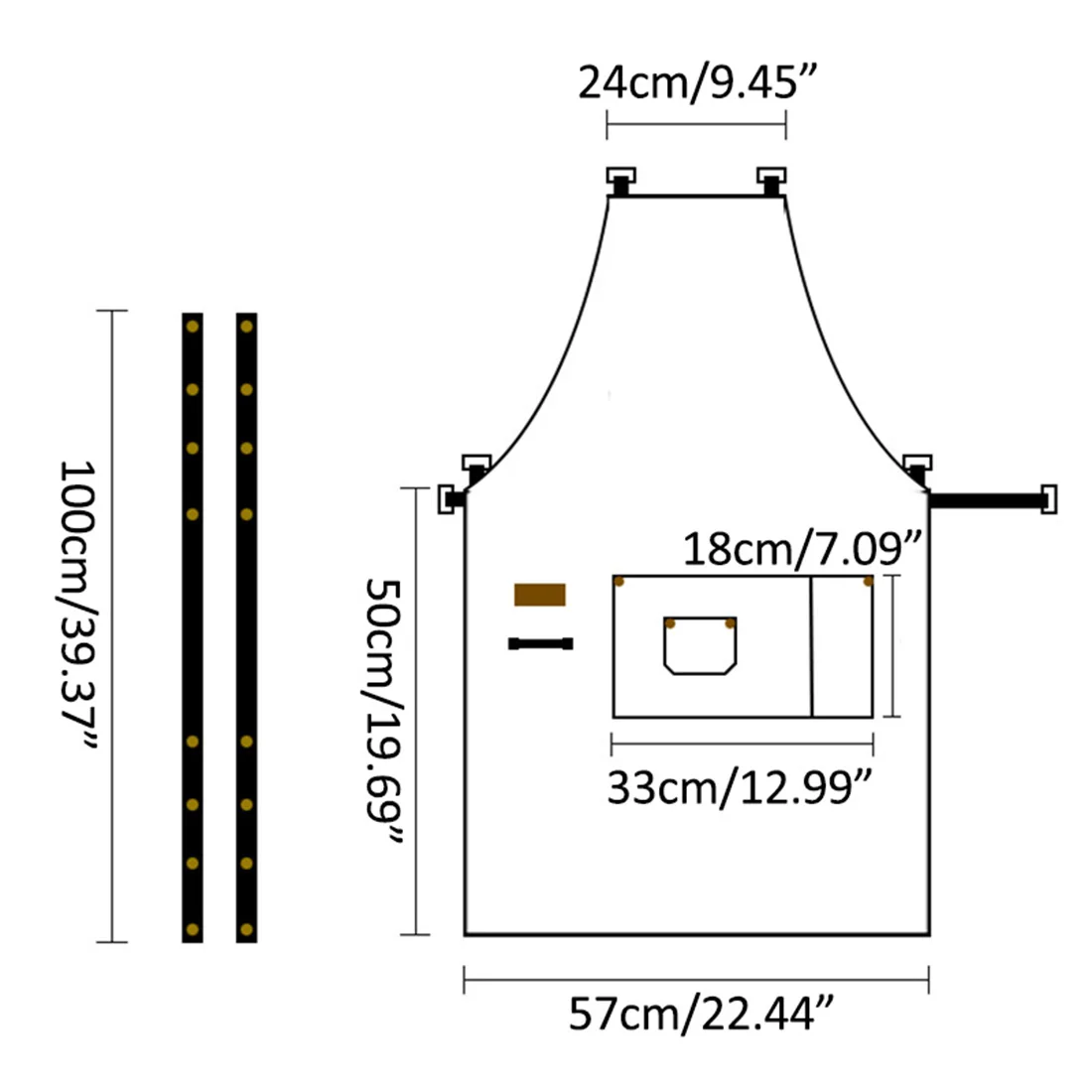 

Florist Apron Cooking Kitchen Apron for Woman Men Chef Waiter Workwear Cafe Shop Baking Cooking Work Uniform with Pockets