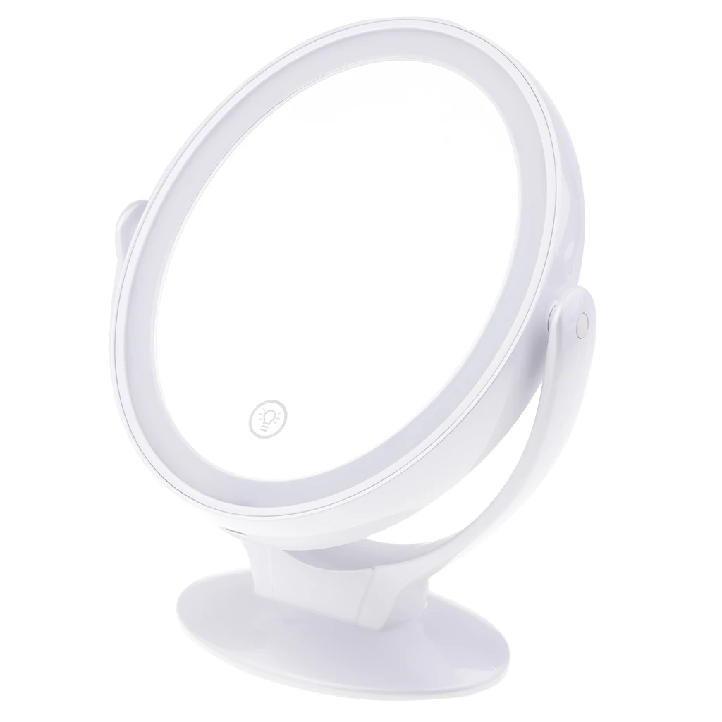 

Makeup Mirror Touch Control LED Light Cosmetic Mirror 360 Degree Rotating Magnification Double Side Mirror USB Charger