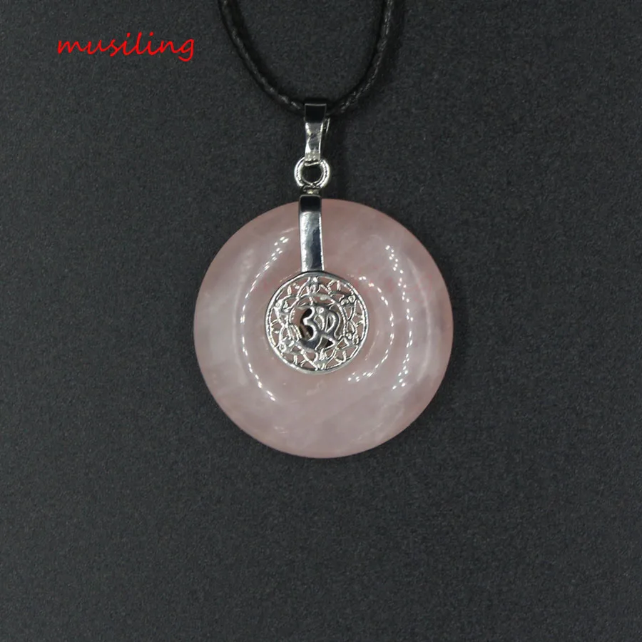 Колье с круглым аметистом и кристаллом кварца номер 3 D подвеска Маятник из