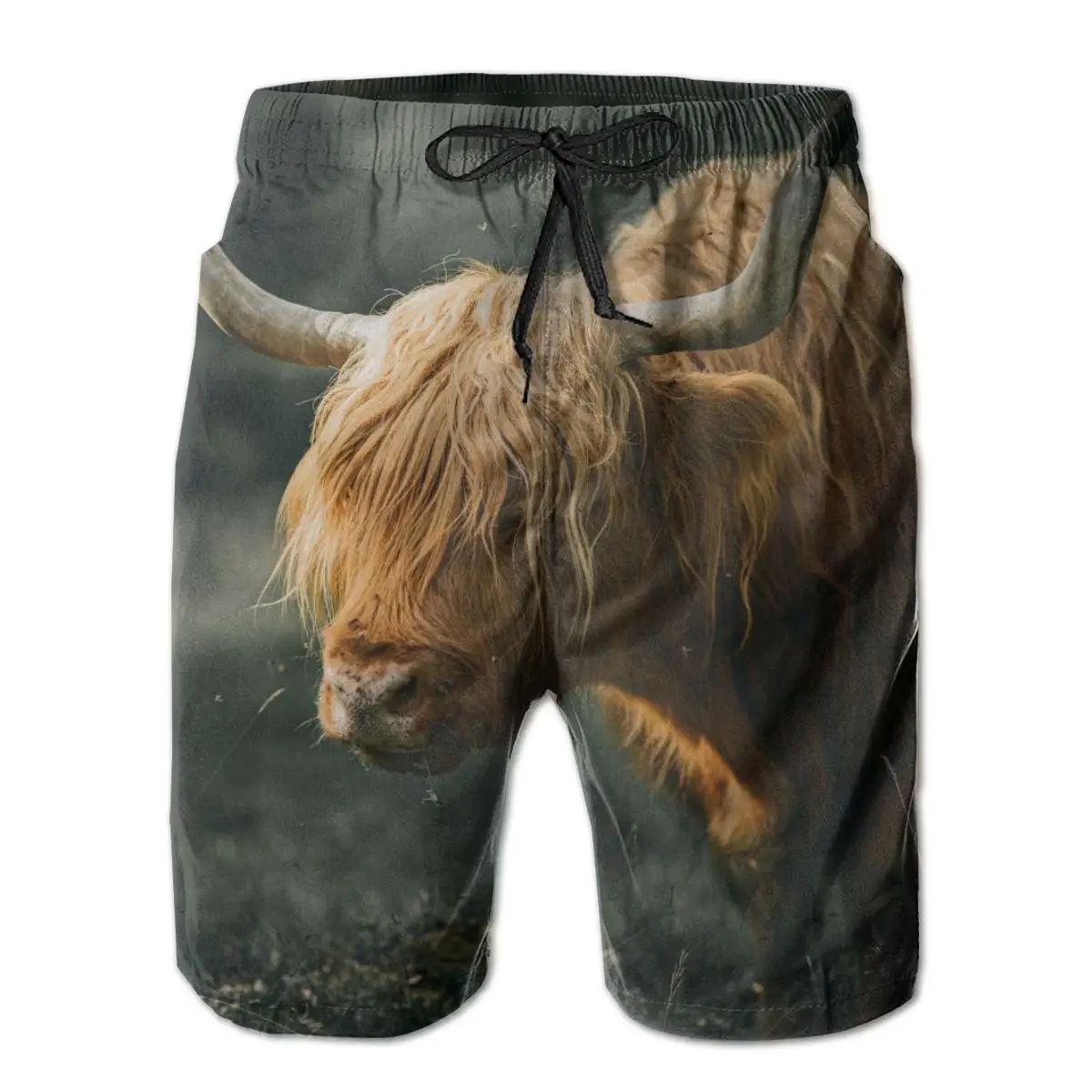 

Mens Swimwear Swim Shorts Trunks Horn Livestock Mammal Animal Life Beach Board Shorts Swimsuits Running Sports Surffing shorts