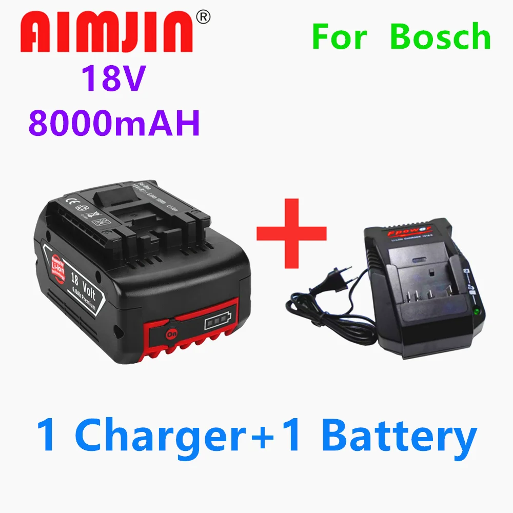 

100% Original18V 8000mah Rechargeable Lithium Ion Battery for 18V Bosch Electric Tool Backup Battery Portable Replacement+Charge