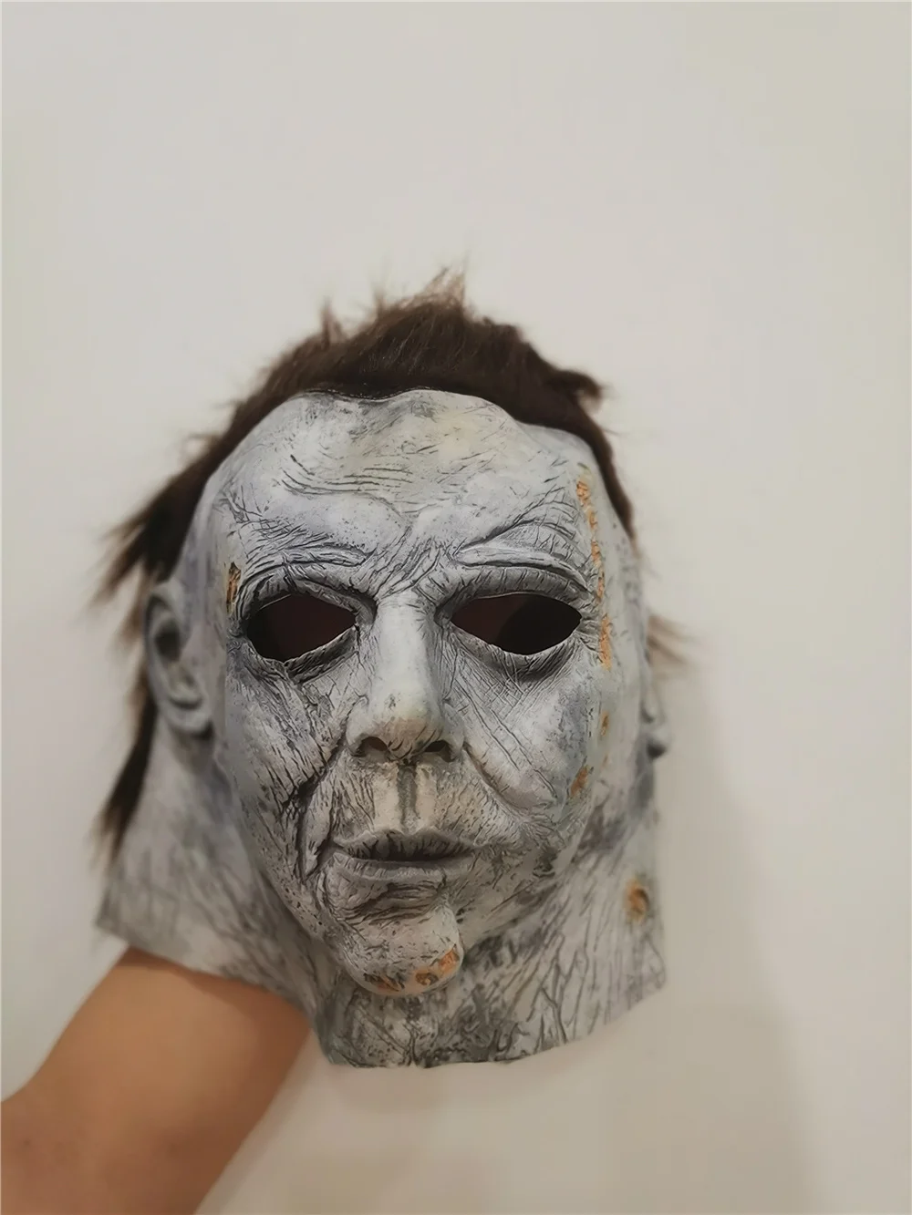 Светодиодный Хэллоуин страшный телефон косплей взрослый латексный шлем на все