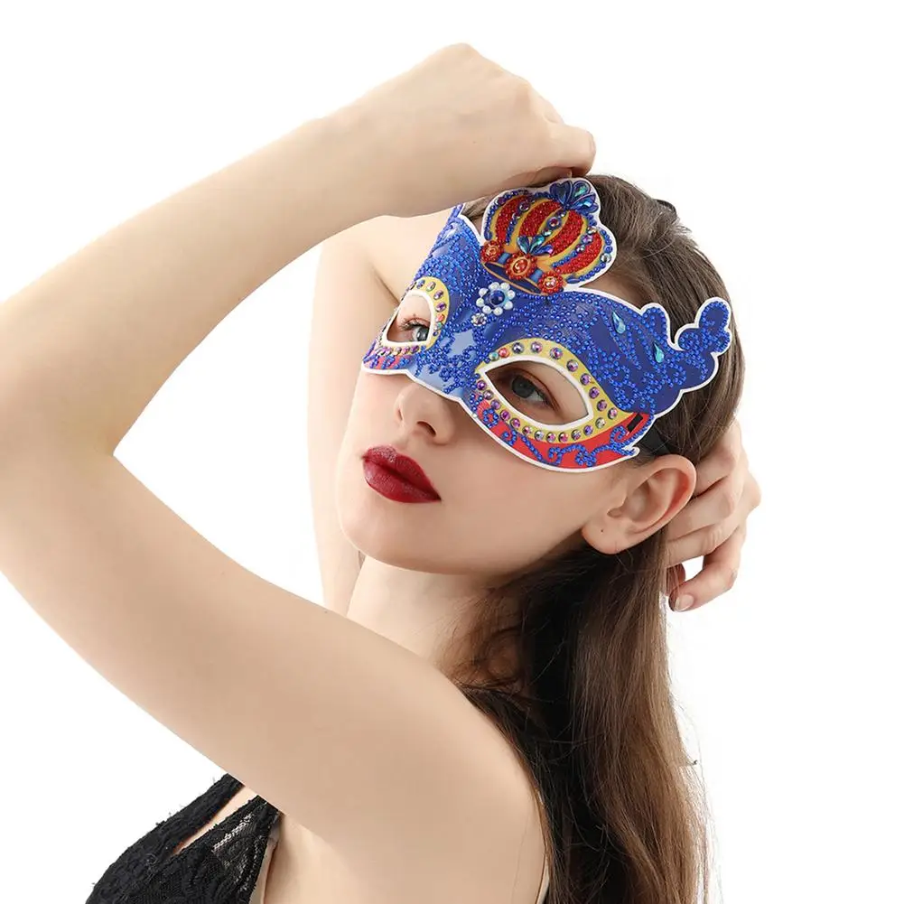 DIY Половина маскарада лицевая Одежда Хэллоуин косплей стразы маска лица Маска