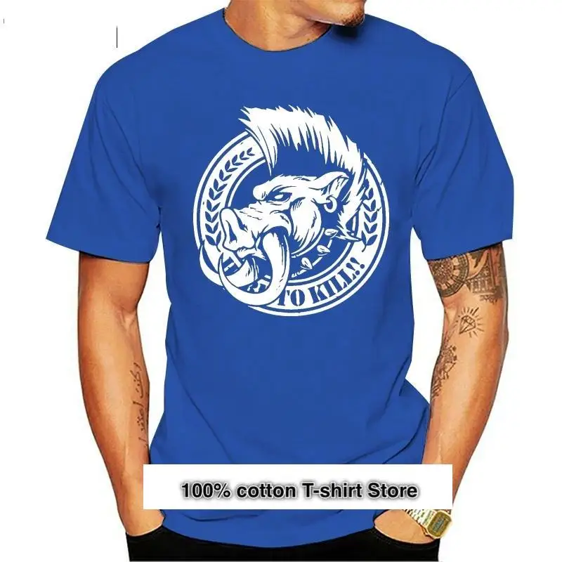 

Camiseta con insignias de jabalí salvaje para hombre, camiseta estampada, top