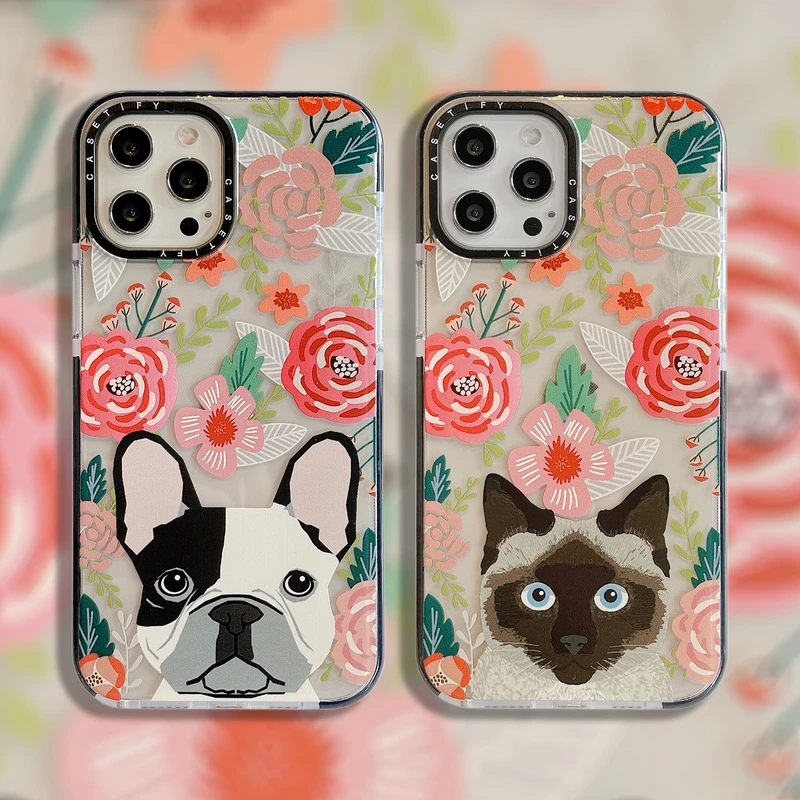 

Cute Cartoon French Bulldog Dog Phone Case For iPhone 13 12 11 Pro Max XR X XS Max 7 8 Plus SE 2020 Cases Clear Silicone Cover