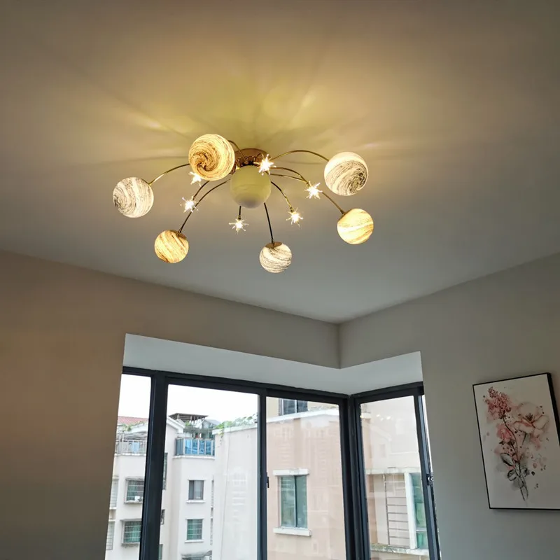 Nordic creative bedroom personality modern simple space Star lamp star sky Children's Room ceiling | Лампы и освещение