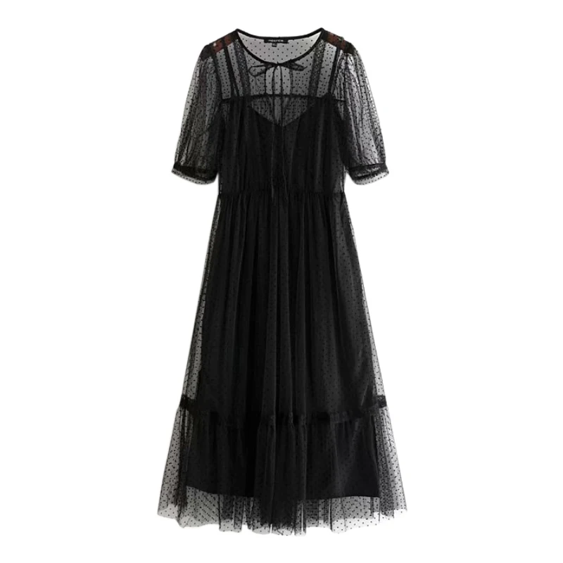 Женская сексуальная сетка комплект из двух предметов длинное платье высокая