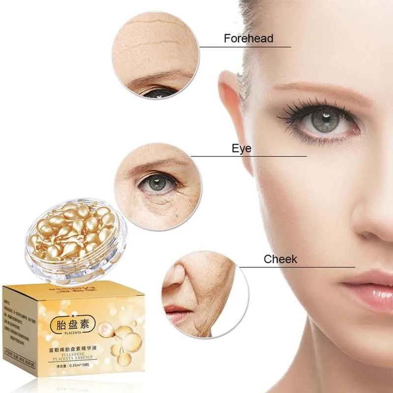 

Gold Peptide Face Essence Capsule Moisturizing Placenta Essence Moisturizing Face Skin Care Anti-aging H5T6
