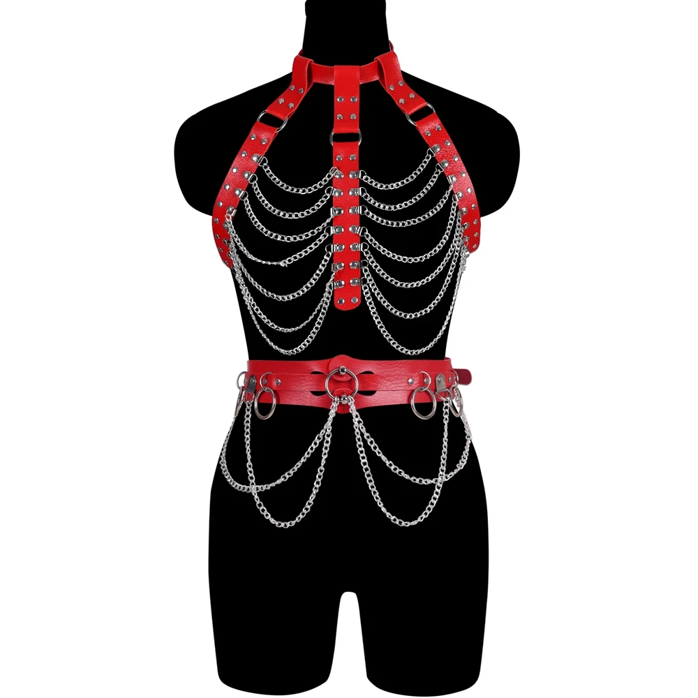 

Leather Underwear Stocking Punk Harness Woman Leather Harness Set Suspender Adjustable Sexy Garter Gothic Body Bondage Cage Belt