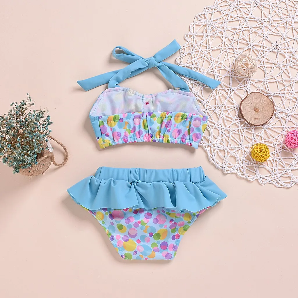 Детская одежда для девочек летний комплект одежды с рюшами на подтяжках в