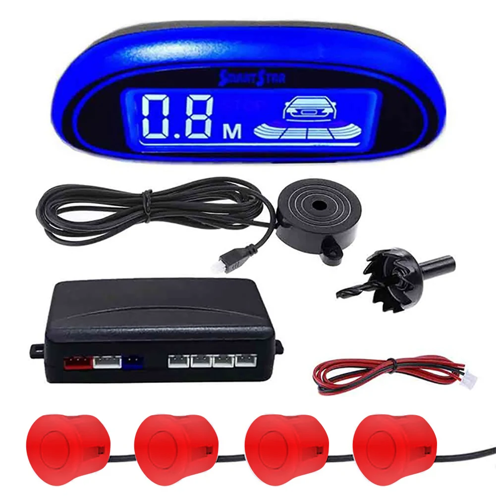 

Auto Parktronic LED Display Assistance Easy Install Parking Sensor Buzzer Car Monitor Reverse With 4 Sensors Detector System