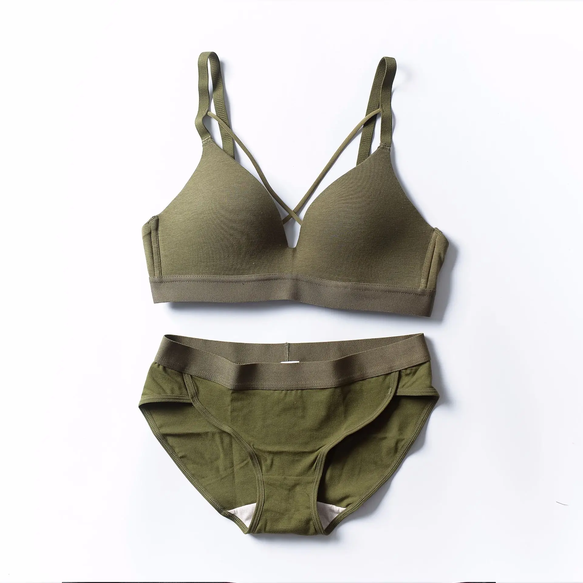 Летний топ наборы для девочек спортивный бюстгальтер пуш-ап и трусики дышащие