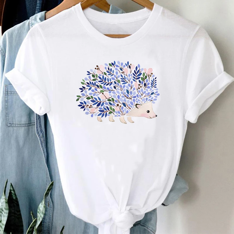 

T-shirts Women Watercolor Feather 90s Fashion Clothing Spring Summer Clothes Graphic Tshirt Top Lady Print Female Tee T-Shirt