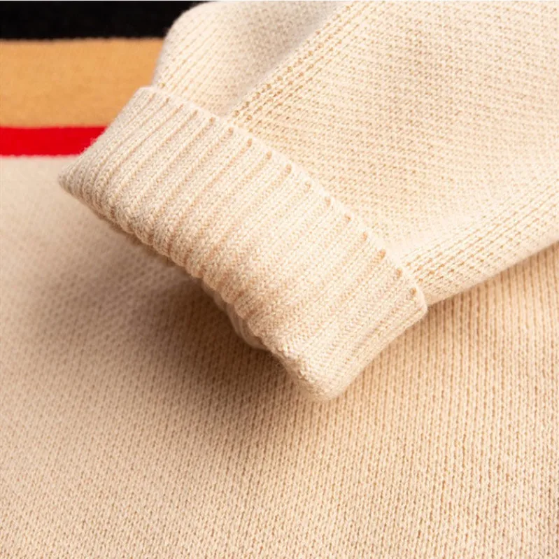 

High quality boy jacket, spring and autumn new brother and sister outfit, pure cotton and fleece knitting fir, striped sweater