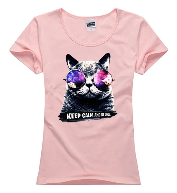 Page One хлопковая модная разноцветная розовая крутая футболка с принтом кота