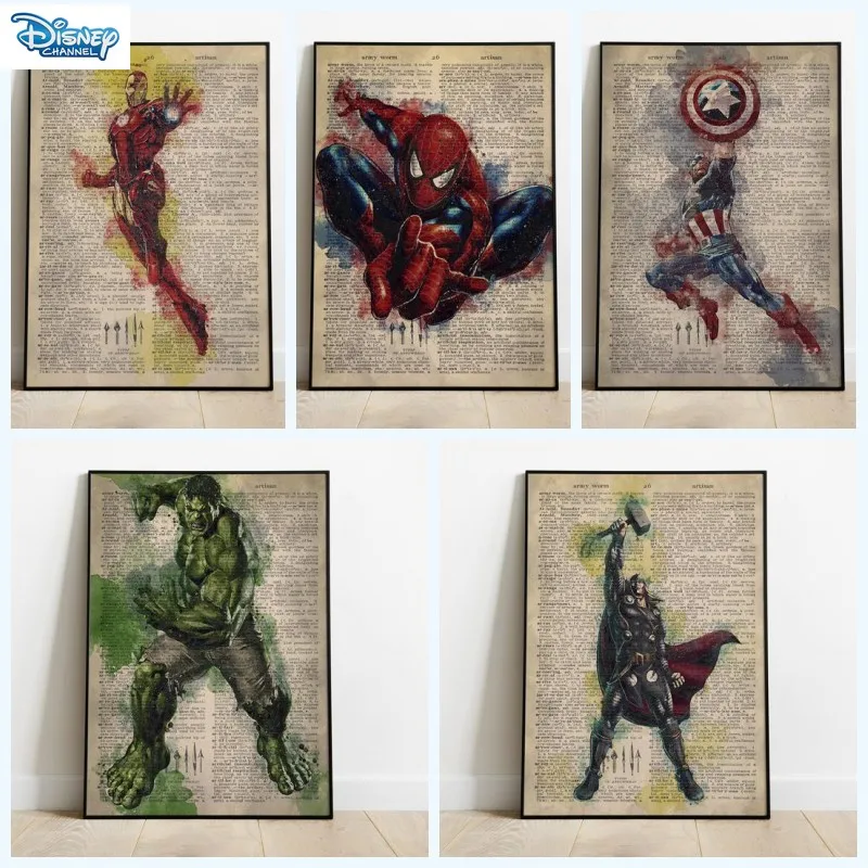 

Avengers Posters Fashion Canvas Painting Wall Art Marvel Comics Superhero Character Print Retro Picture Room Decoration