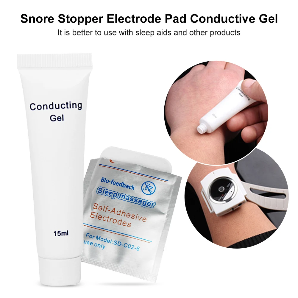 

Snore Stopper Electrode Pad and Conductive Gel Self-Adhesive Electrode Paste Sleeping Aid Gel for Sleeping Device