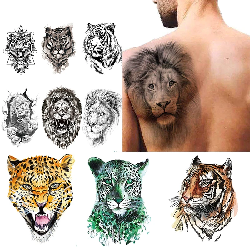 

29 Sheet/Set Temporary Tattoos Stickers Large Fake Body Arm Chest Shoulder Tattoos for Men & Women 3D Animal Waterproof Tattoos