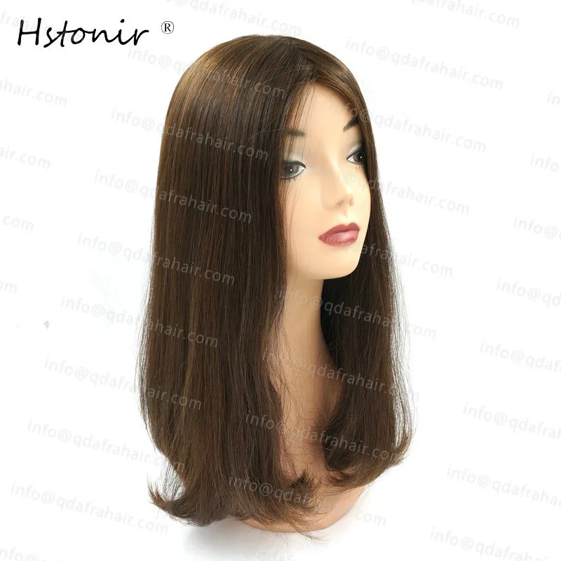 Hstonir 100% Европейский волосы remy еврейский парик кошерный Sheitel Шелковый Топ