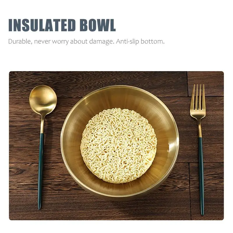 1 шт. Корейская двухслойная миска из нержавеющей стали для холодной лапши