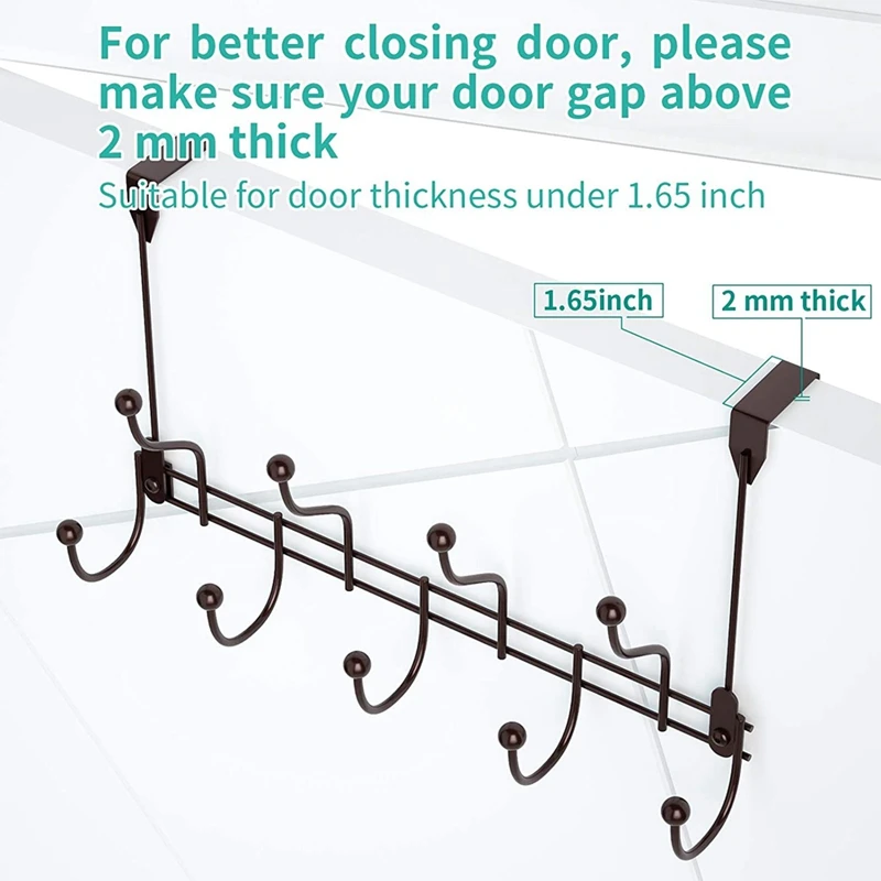 

Over Door Hooks,Over Door Hanger Hooks,Door Hooks for Bedrooms Bathroom Metal Coat Hook for Coat Hat Towel