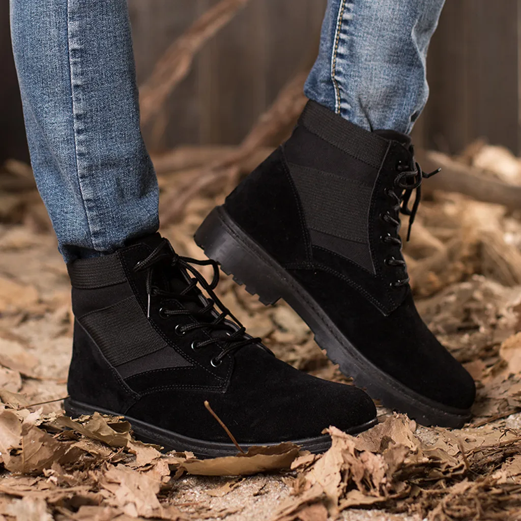 

Men Boots High Quality Ankle Boots Spring Autumn And Winter Man Shoes Ankle Boot Men's Snow Shoe Work Size 39-44 7.9