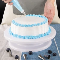 plastic cake turntable rotating anti skid round cake decorating stand cake rotating table plate kitchen diy pan baking tool 1pcs