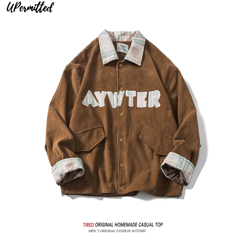 

2021 Autumn New Work Jacket Men's Fashion Loose Couples Matching Casual Coat Color Matching American Street Style Hot Sale