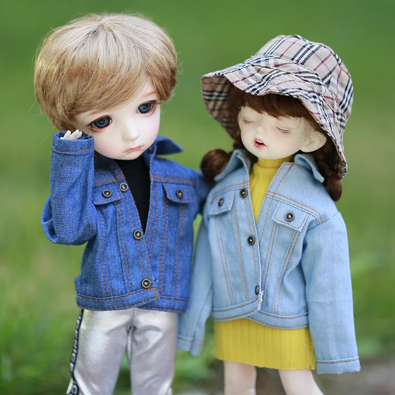 

6 points BJD baby clothes yosd handsome long sleeve denim coat everyday versatile top