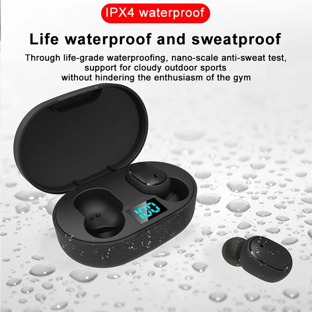E6S TWS беспроводные наушники для Redmi Airdots настоящие Bluetooth 5 0 со светодиодным