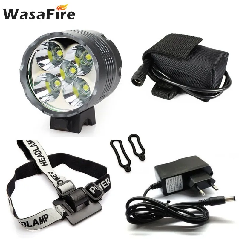 

WasaFire 5*XML Bike Front Light T6 LED Bicycle Lamp 7000LM 3 Modes Waterproof Headlight with 18650 battery pack Cycling Headlamp